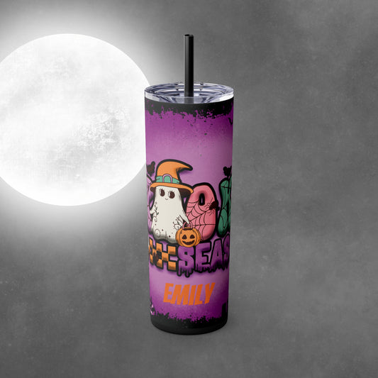 Spooky Season Halloween 20oz Skinny Tumbler with Straw - Halloween Tumbler