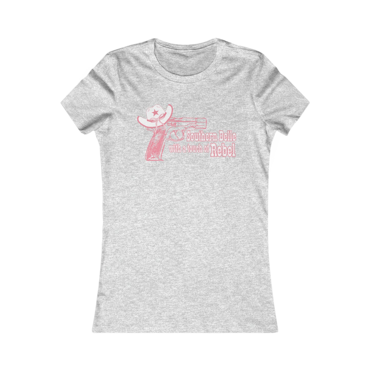Southern Belle With A Touch Of Rebel Ladies Tee Athletic Heather