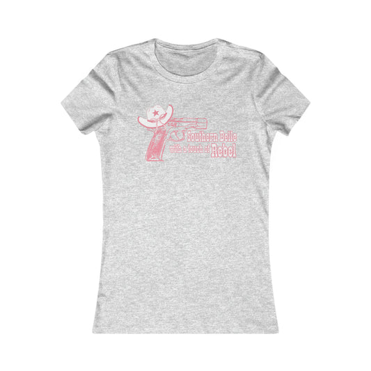 Southern Belle With A Touch Of Rebel Ladies Tee Athletic Heather