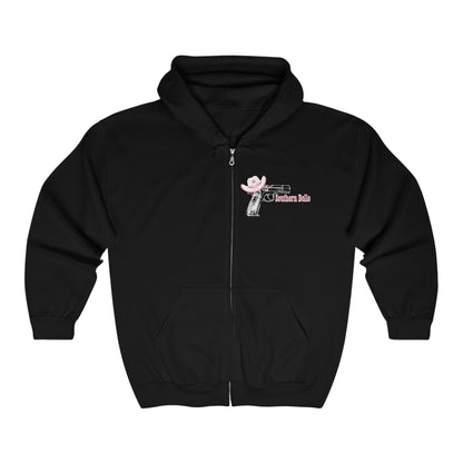 Southern Belle With A Touch Of Rebel Zip-Up Sweatshirt Black Front
