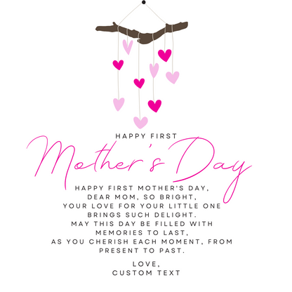 Happy First Mother's Day Interlocking Hearts Necklace with Pink Heart Box Card - Personalize It Toledo