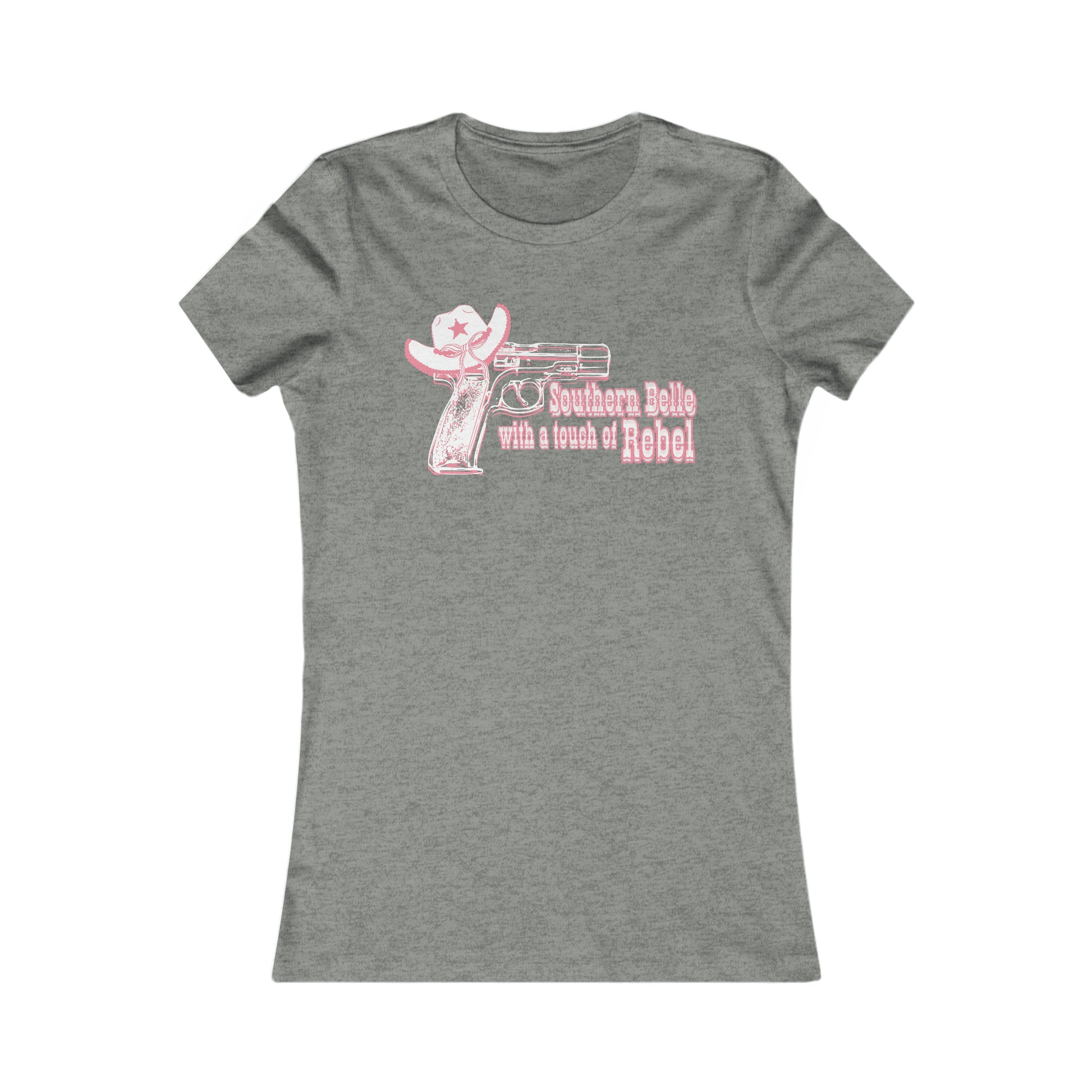 Southern Belle With A Touch Of Rebel Ladies Tee Deep Heather