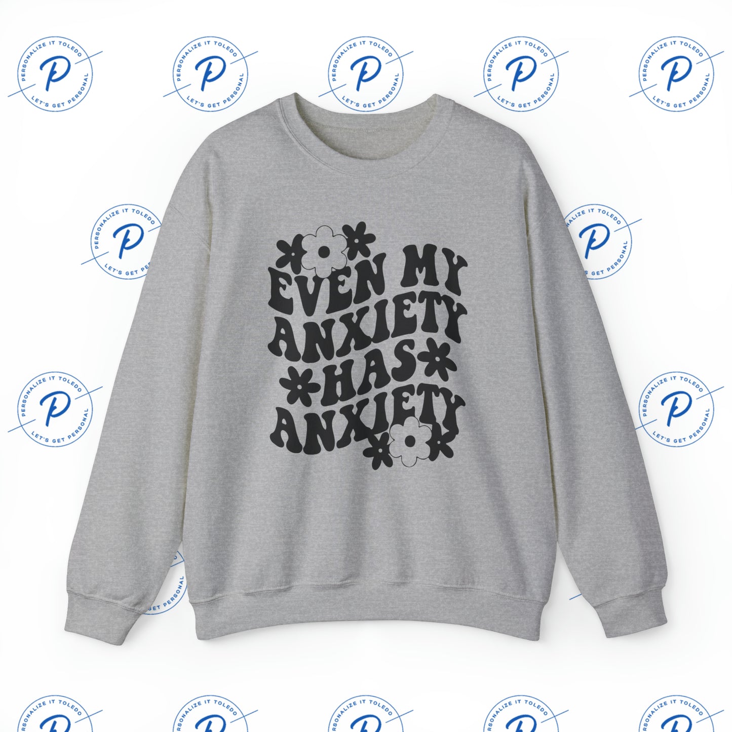 Even My Anxiety Has Anxiety Retro Jitters Cozy Blend Sweatshirt - Funny Apparel For Her