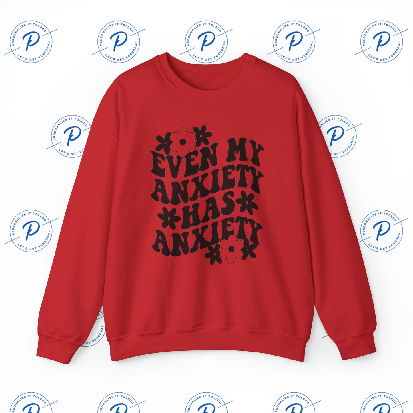 Even My Anxiety Has Anxiety Retro Jitters Cozy Blend Sweatshirt - Funny Apparel For Her