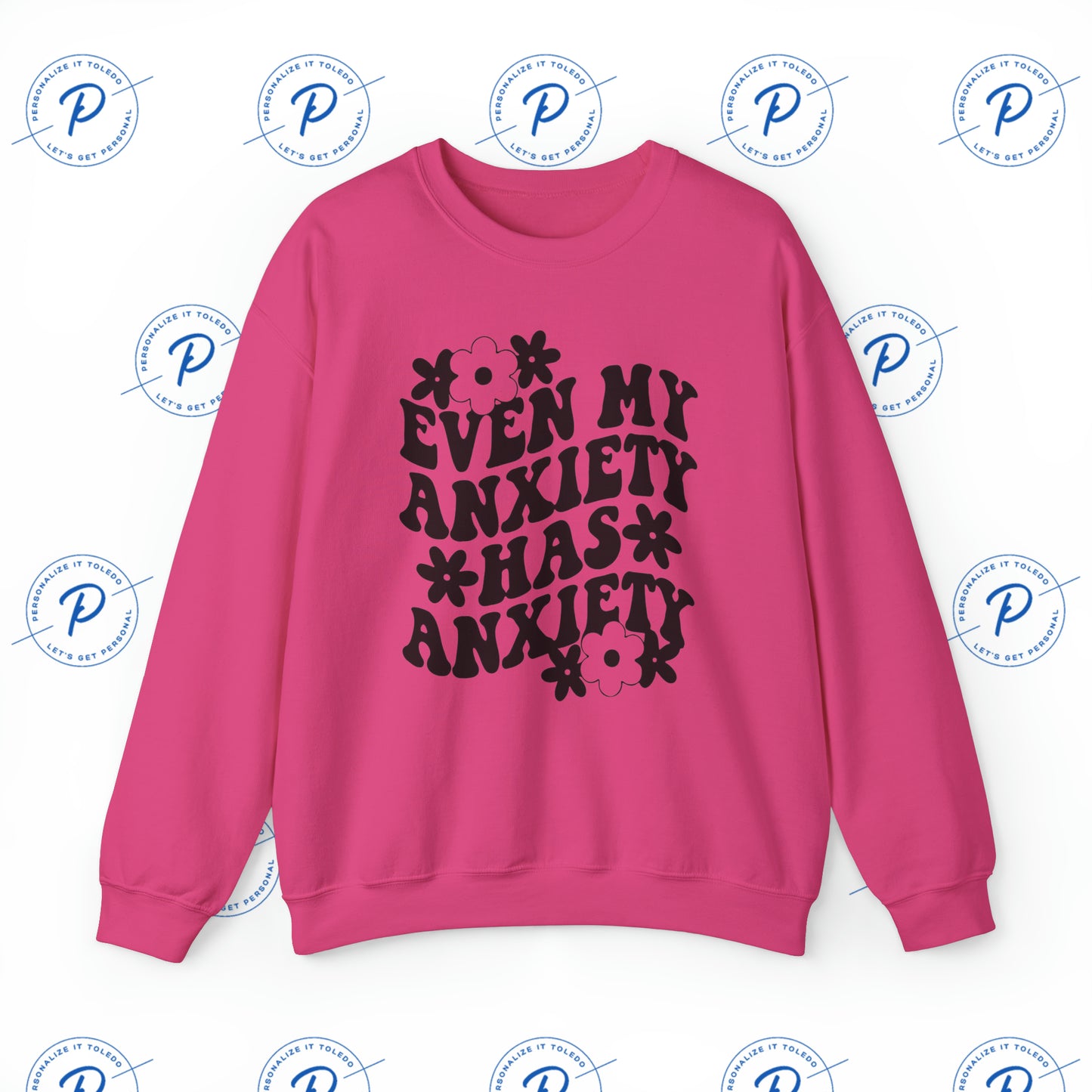 Even My Anxiety Has Anxiety Retro Jitters Cozy Blend Sweatshirt - Funny Apparel For Her