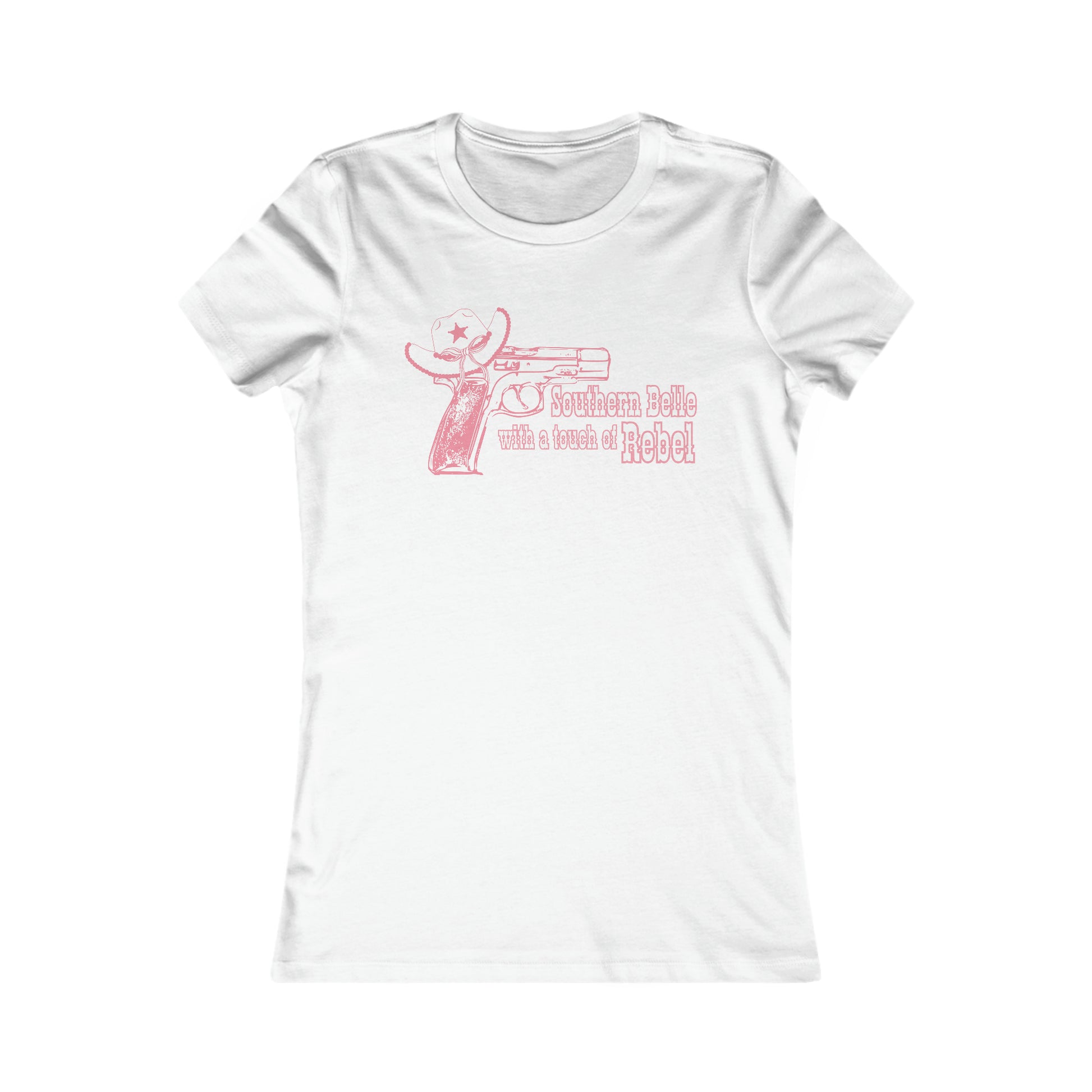 Southern Belle With A Touch Of Rebel Ladies Tee White