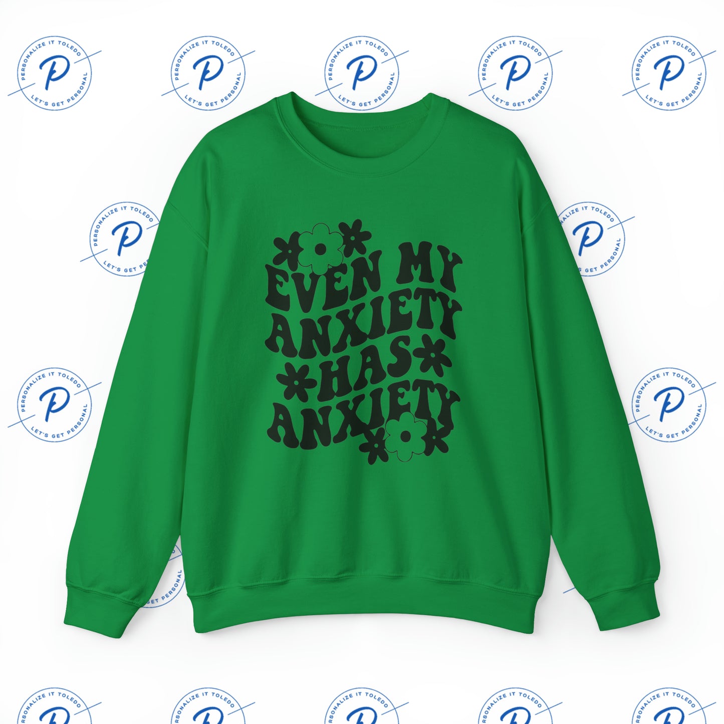 Even My Anxiety Has Anxiety Retro Jitters Cozy Blend Sweatshirt - Funny Apparel For Her