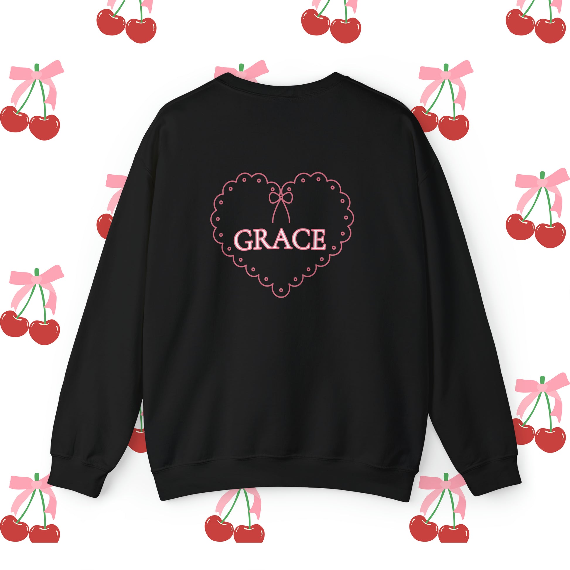Grace Coquette Crewneck Sweatshirt Black Back