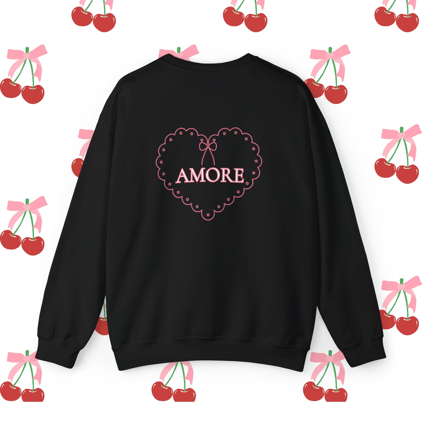 Amore Coquette Crewneck Sweatshirt Black Back