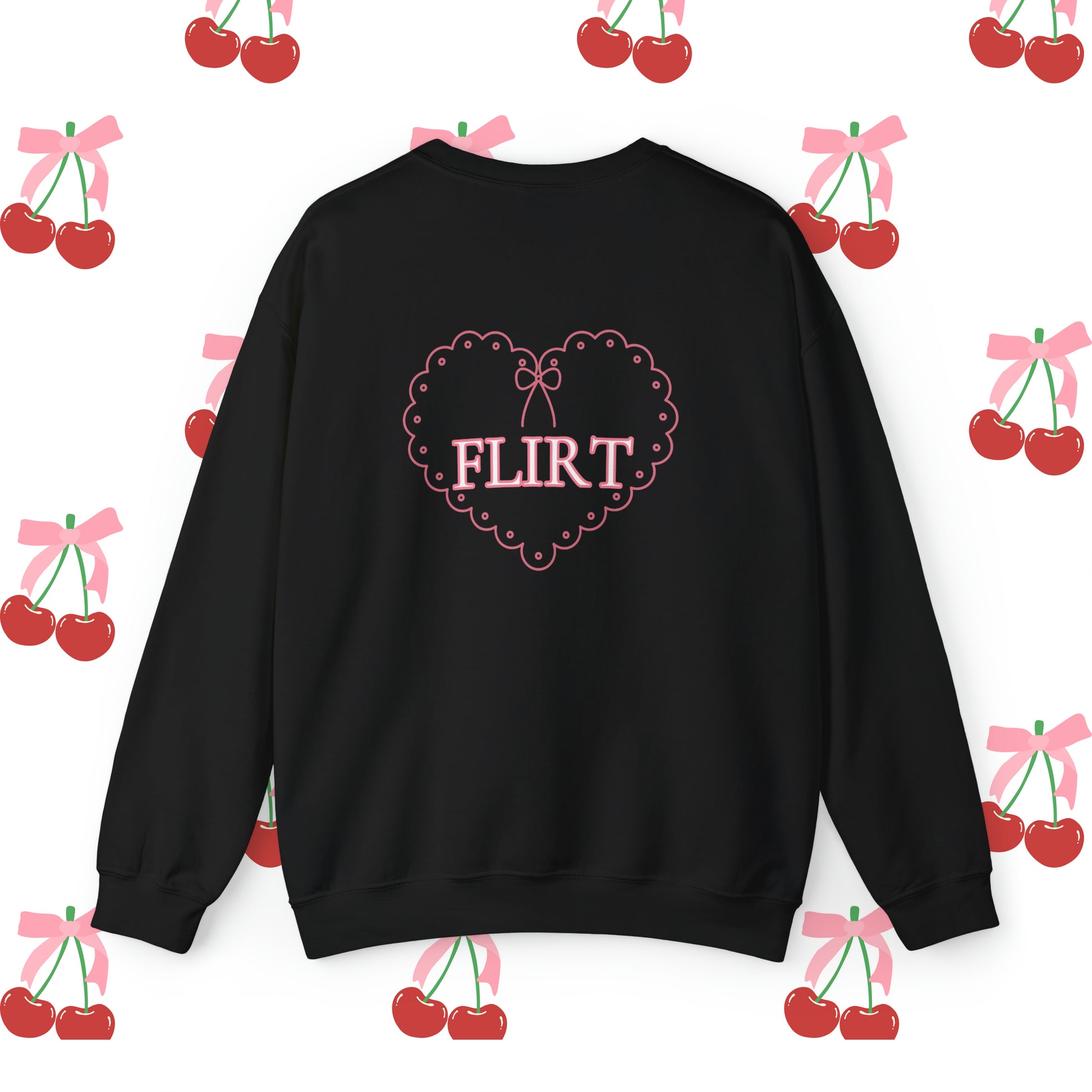 Flirt Coquette Crewneck Sweatshirt Black Back