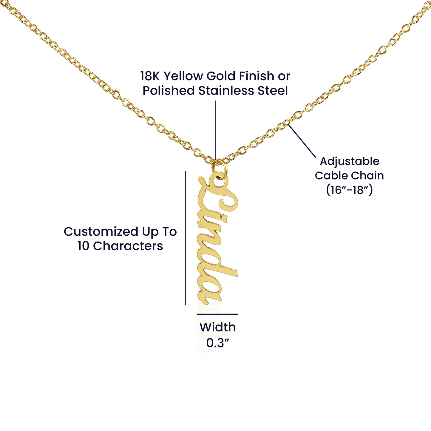 To My Daughter I'll Always Be With You Love, Your Dad Vertical Name Necklace