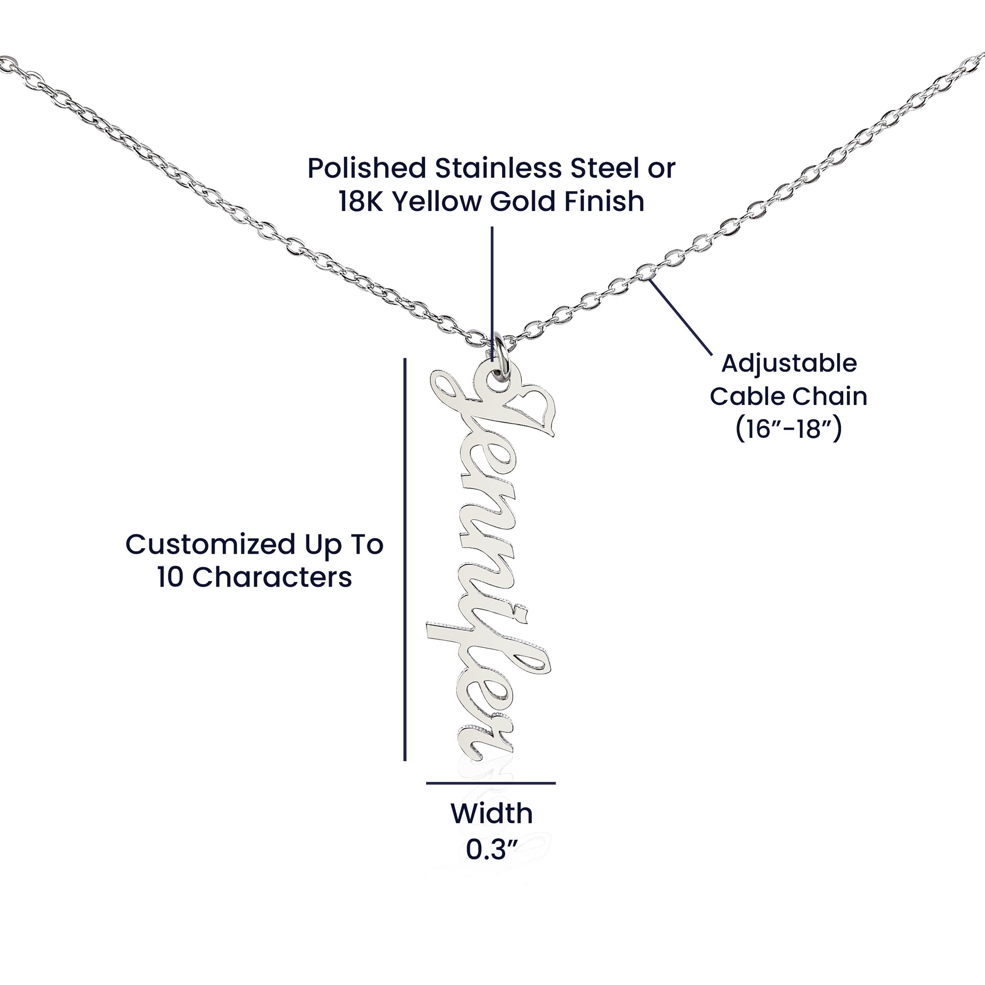 To My Daughter Raising You Vertical Name Necklace
