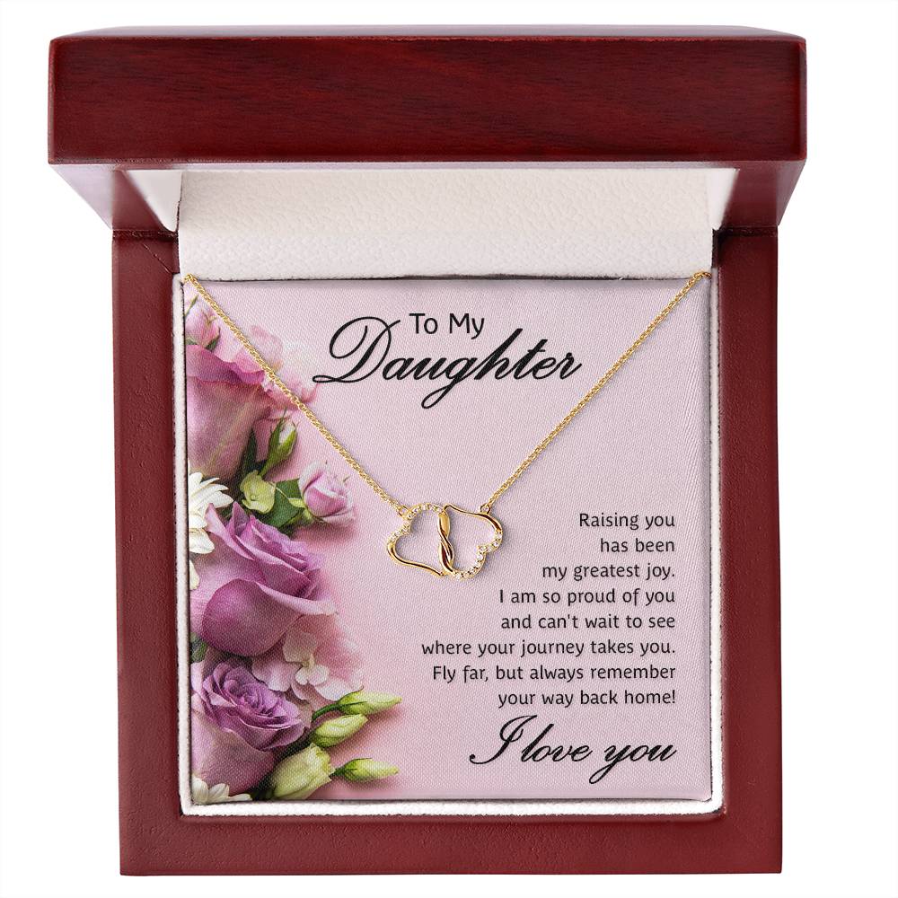 To My Daughter Raising You Has Been My Greatest Joy Everlasting Love Necklace