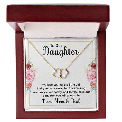 We Love You Love Mom and Dad Everlasting Love Necklace