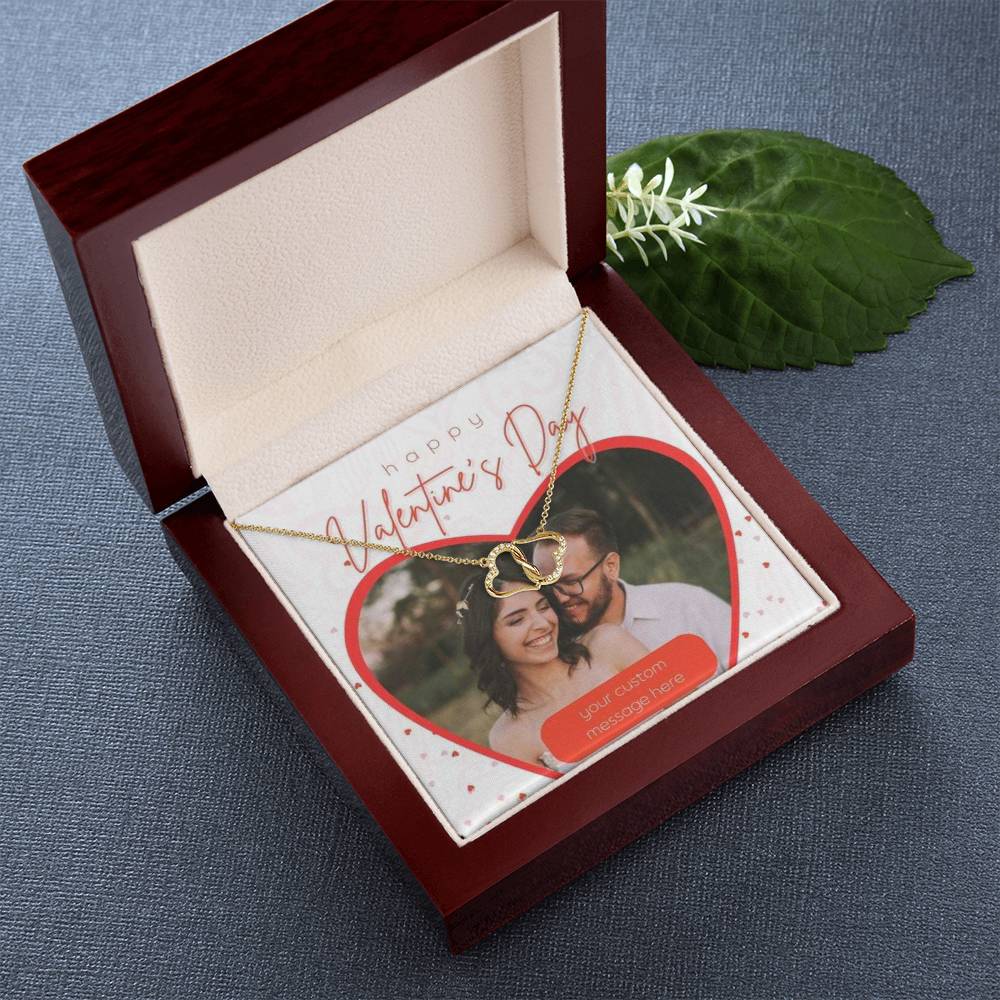 Happy Valentine's Day Everlasting Love Necklace With Photo Card