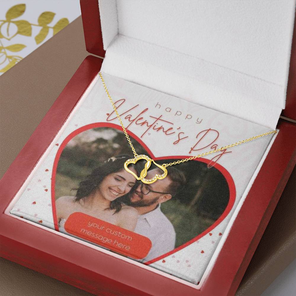 Happy Valentine's Day Everlasting Love Necklace With Photo Card
