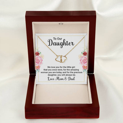 We Love You Love Mom and Dad Everlasting Love Necklace