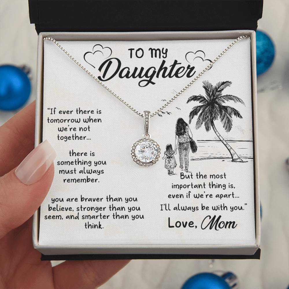 Daughter, I'll Always Be With You" Eternal Hope Necklace - A Sentimental Embrace from Mom