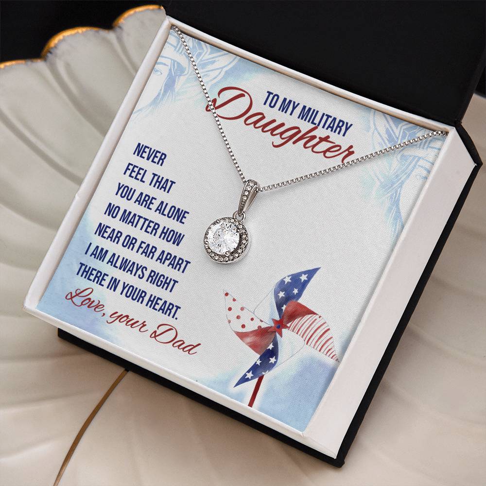Military Daughter" Eternal Hope Necklace - A Token of Love and Protection from Dad
