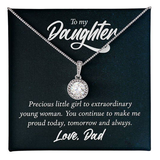 Dad to Daughter Eternal Hope Necklace - A Symbol of Endless Love and Guidance