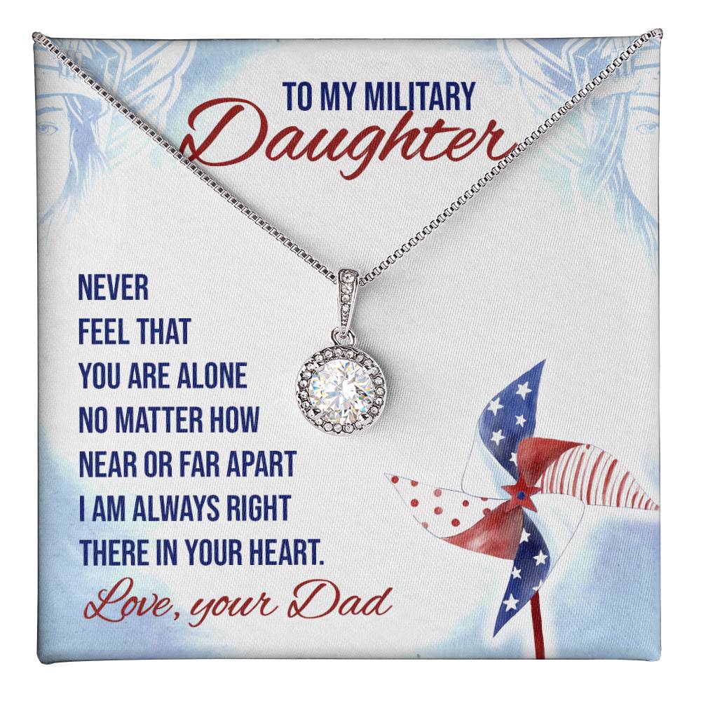 Military Daughter" Eternal Hope Necklace - A Token of Love and Protection from Dad