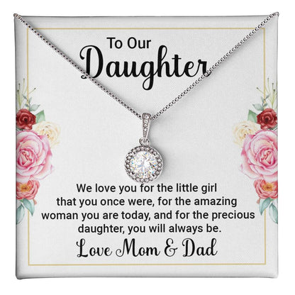 To Our Daughter, We Love You" Eternal Hope Necklace - A Collective Embrace of Endless Love