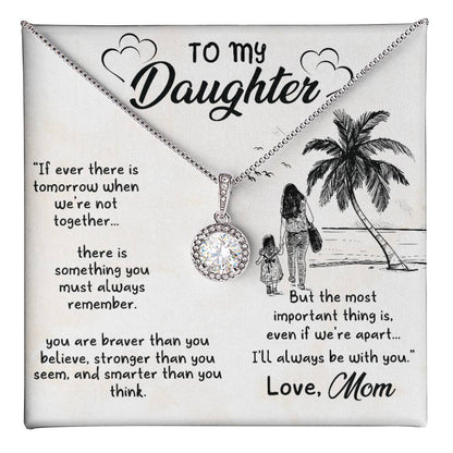 Daughter, I'll Always Be With You" Eternal Hope Necklace - A Sentimental Embrace from Mom