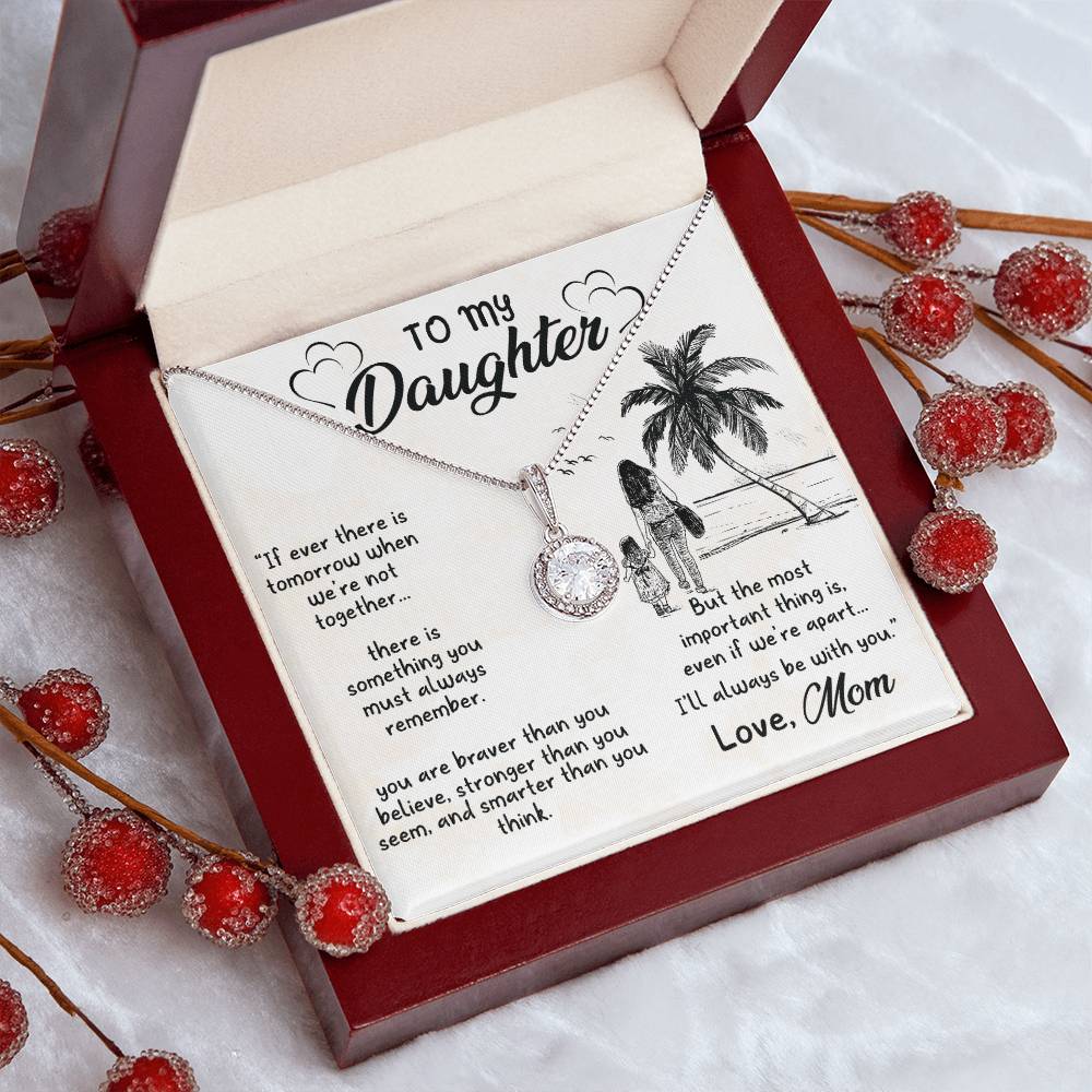Daughter, I'll Always Be With You" Eternal Hope Necklace - A Sentimental Embrace from Mom
