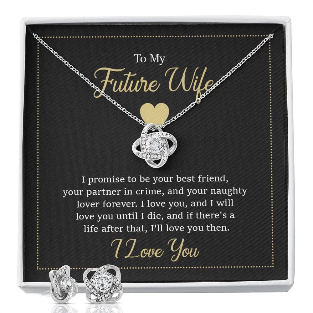 To My Future Wife Love Knot Earring & Necklace Set