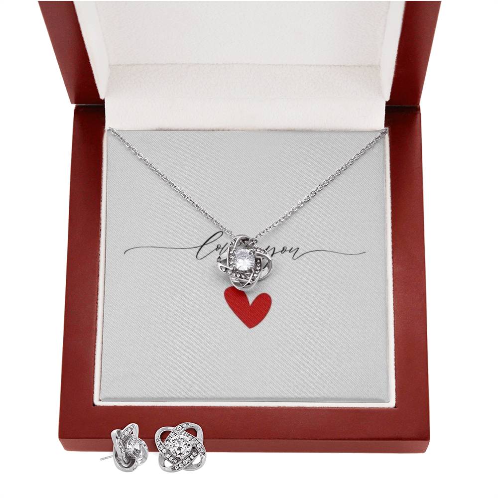 Love You Love Knot Necklace Set