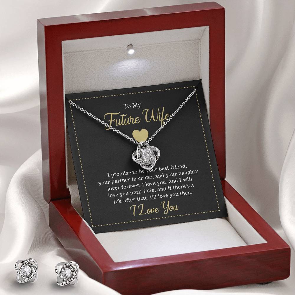 To My Future Wife Love Knot Earring & Necklace Set