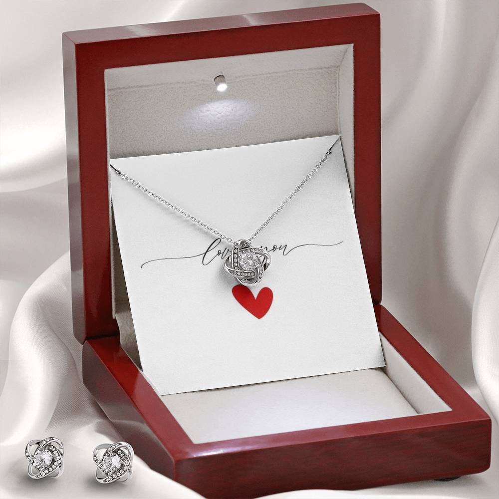 Love You Love Knot Necklace Set