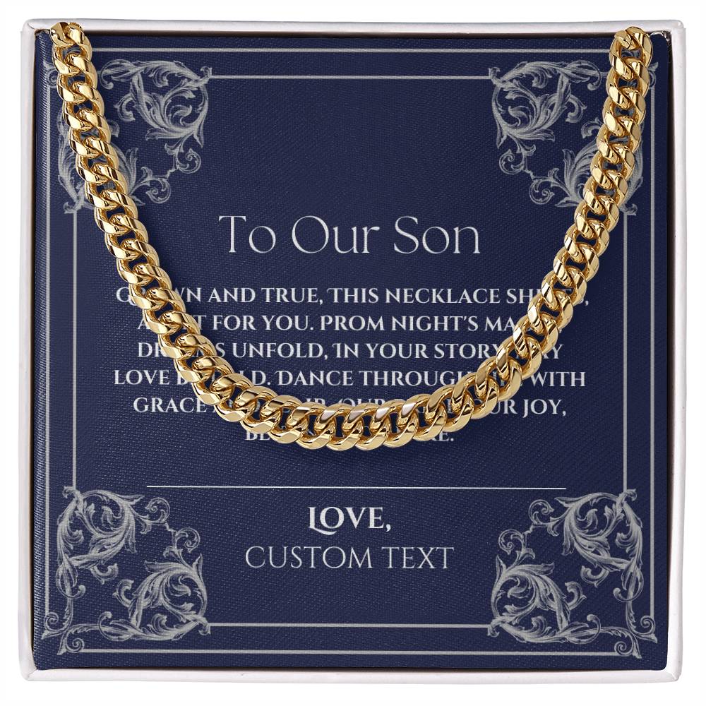 To Our Son Cuban Chain Link Prom Necklace