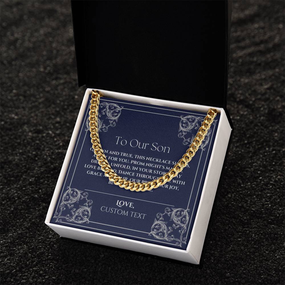 To Our Son Cuban Chain Link Prom Necklace