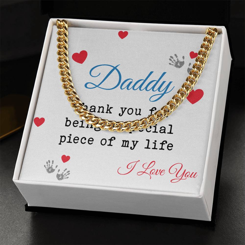 Thank You Daddy Stainless Steel Cuban Link Necklace
