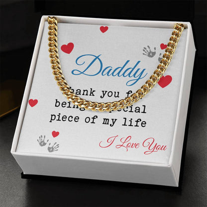 Thank You Daddy Stainless Steel Cuban Link Necklace