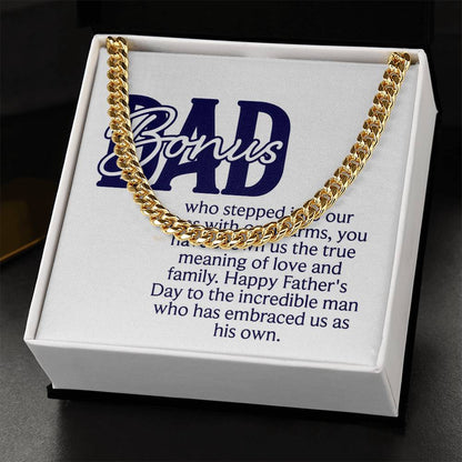 Bonus Dad Stainless Steel Cuban Link Necklace - A Symbol of Love and Appreciation