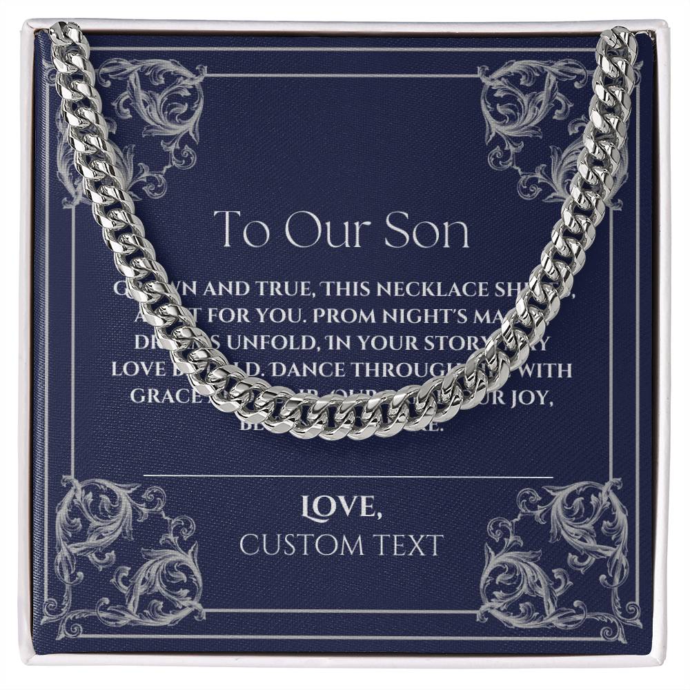 To Our Son Cuban Chain Link Prom Necklace