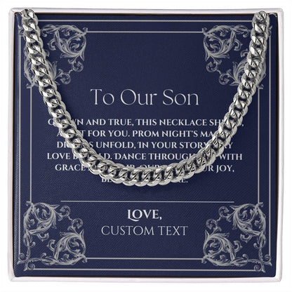 To Our Son Cuban Chain Link Prom Necklace