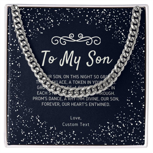 To My Son Cuban Chain Link Prom Necklace