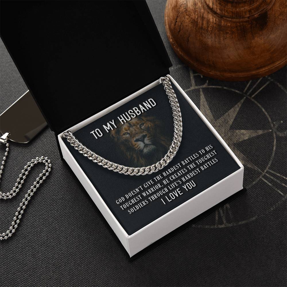 To My Husband Stainless Steel Cuban Link Necklace - A Timeless Expression of Love
