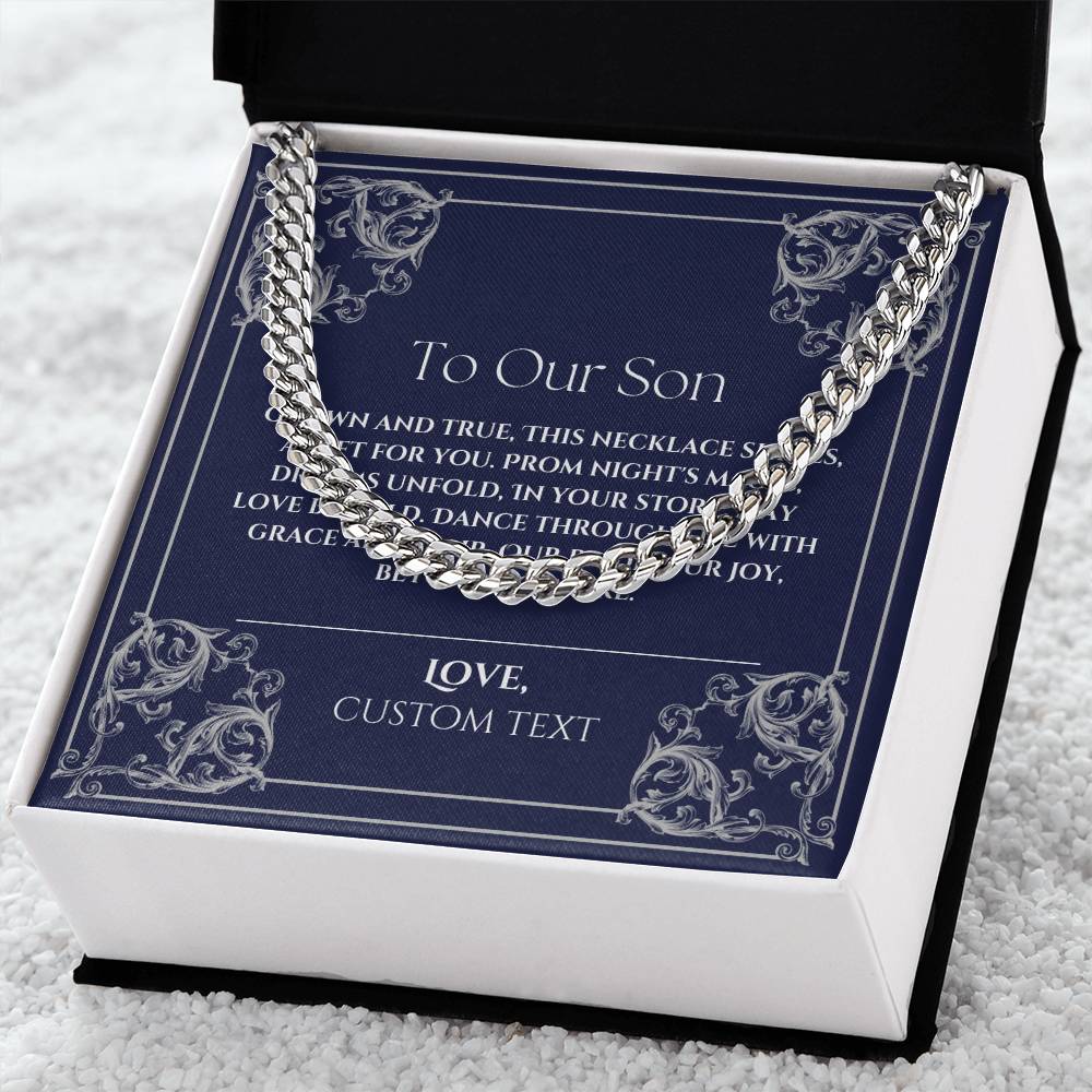 To Our Son Cuban Chain Link Prom Necklace