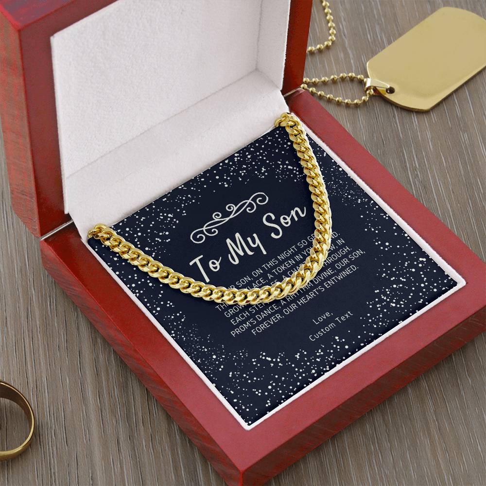 To My Son Cuban Chain Link Prom Necklace