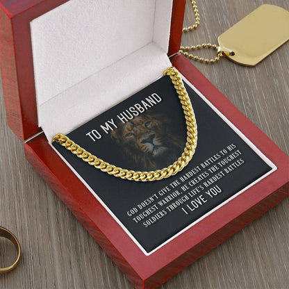 To My Husband Stainless Steel Cuban Link Necklace - A Timeless Expression of Love