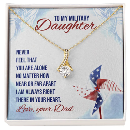 To My Military Daughter Honor and Elegance - Alluring Beauty Cubic Zirconia Necklace