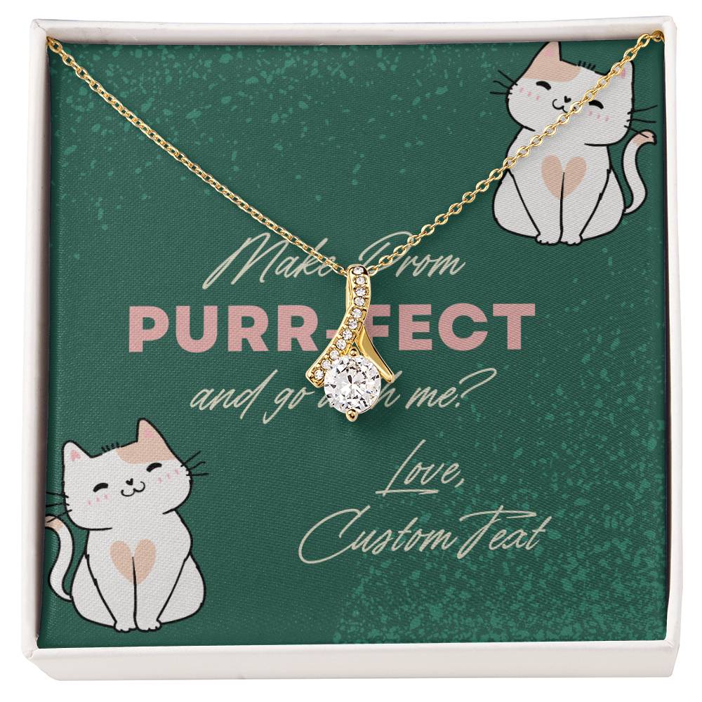 Make Prom Purr-fect Alluring Beauty Cubic Zirconia Prom Proposal Necklace - Prom Proposal Necklace - Promposal Gift Necklace - Personalize It Toledo