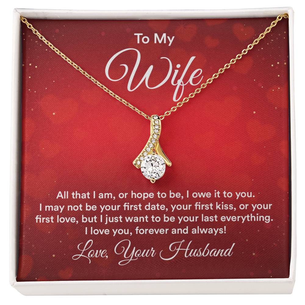 To My Wife All That I Am Alluring Beauty Cubic Zirconia Necklace