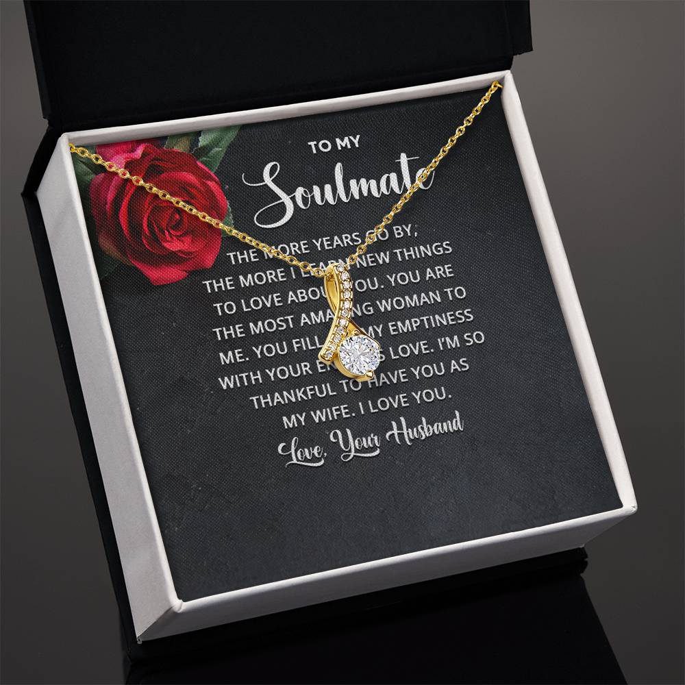 To My Soulmate Alluring Beauty Cubic Zirconia Necklace