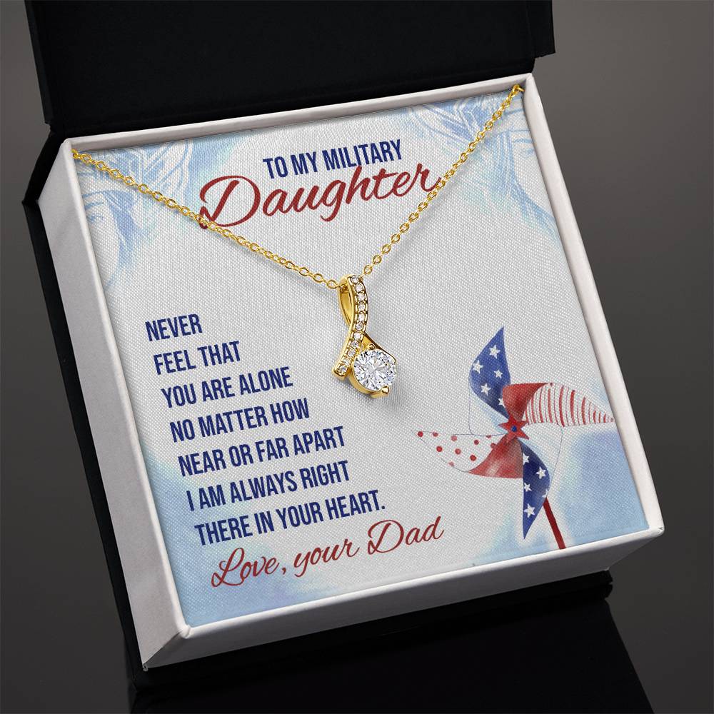 To My Military Daughter Honor and Elegance - Alluring Beauty Cubic Zirconia Necklace