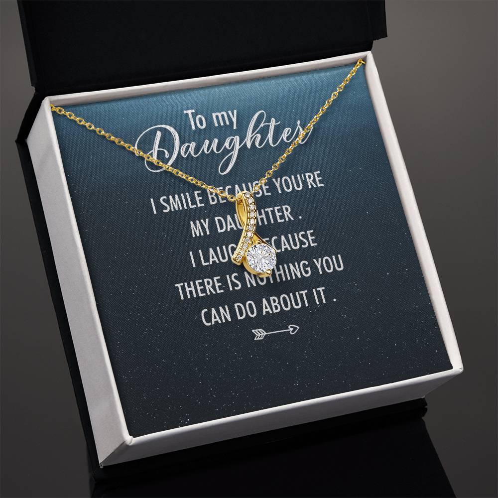 I Smile Because You're My Daughter Alluring Beauty Cubic Zirconia Necklace
